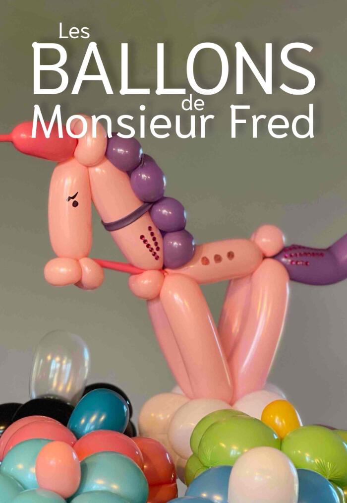 Sculpture sur Ballons Visuel promotionnel pour de la sculpture de ballons à destination des médiathèques et centres de loisirs à Lille